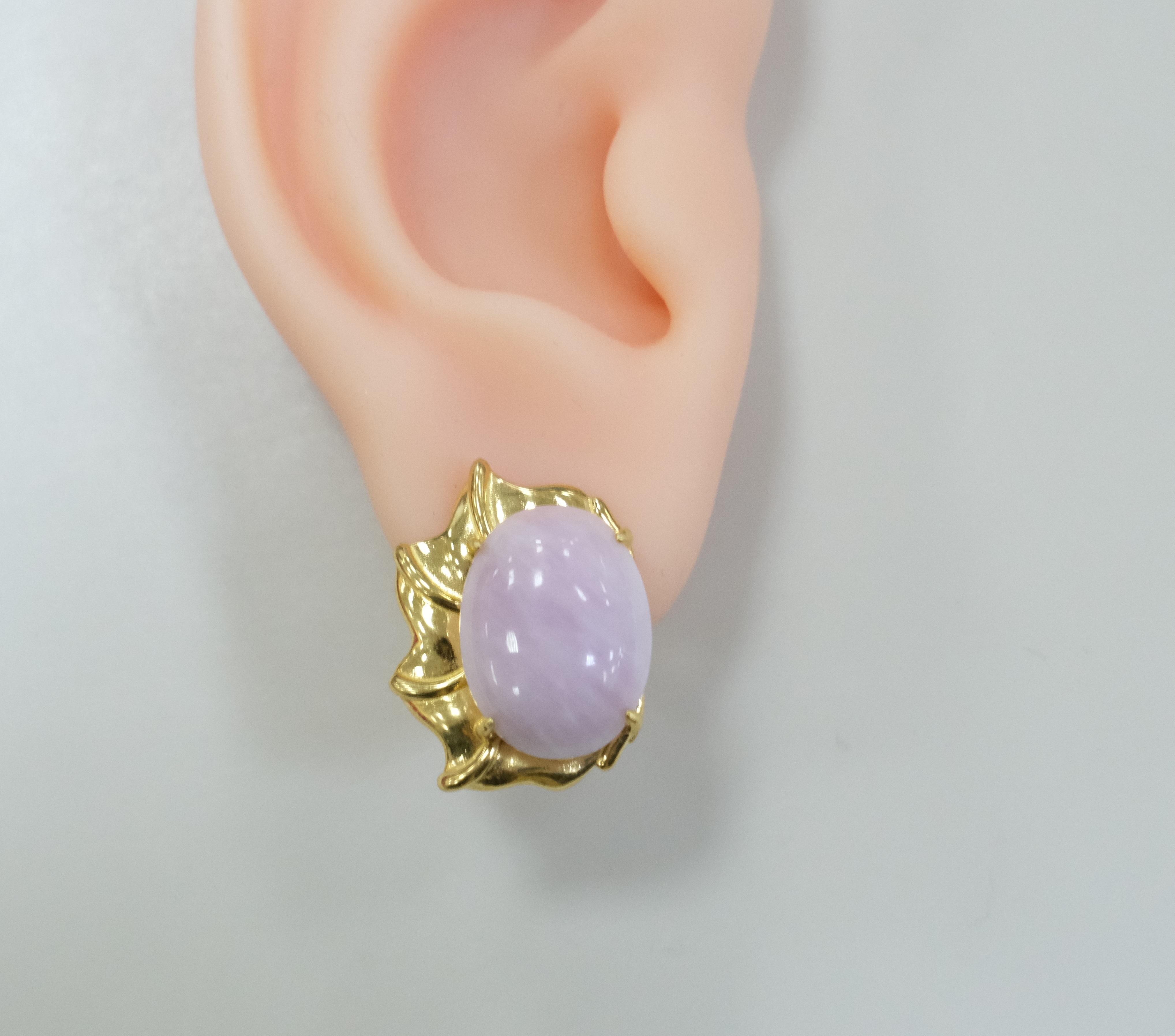 Серебряные серьги с кунцитами